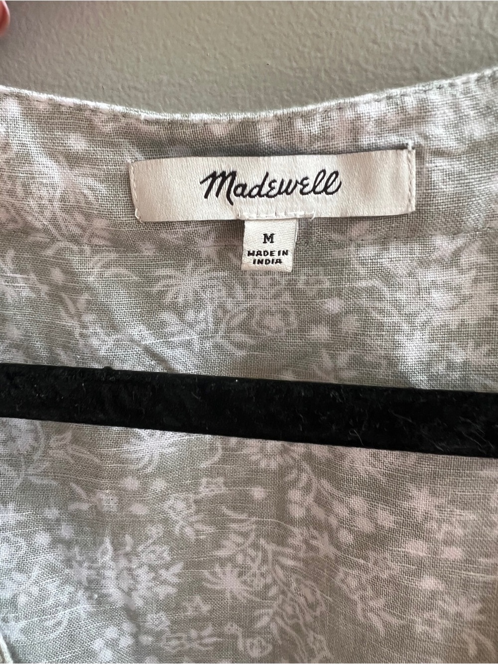 Madewell Medium Linen Blend Floral Wrap Maxi Dress Sage Green Ruffle Sleeve - Picture 5 of 8